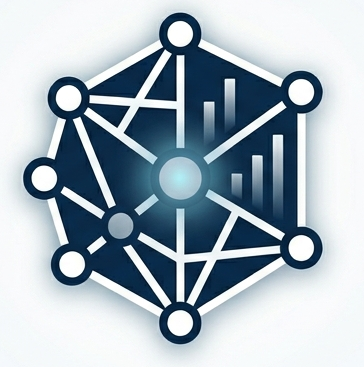Geometric network diagram representing a data-driven matching algorithm for patient-doctor connection.